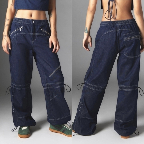 UO Silence t Noise Lee Baggy Moto Jeans Size 34 - Picture 7 of 16